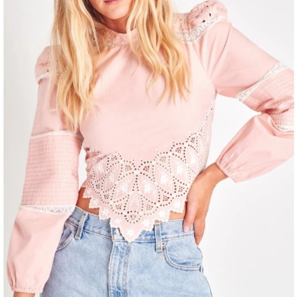 LOVESHACKFANCY Hito Handkerchief Top In Bubble Bath Pink - Picture 2 of 8